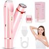 HBSFBH Rasoio elettrico da donna 2 in 1, Indolore Rasoio Parti Intime Donna, Rasoio elettrico a doppia testa per donna, Rasoio Donna Inguine IPX7 Impermeabile, Rasoio Elettrico Donna, per corpo, viso，C3