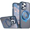 XKchatpt Custodia magnetica con anello ruotabile a 360°Mag-Stand per iPhone 15 Pro; cover rigida in silicone antiurto con supporto ad anello per iPhone 15 Pro（Blu）