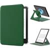 MoKo Custodia Girevole a 360° per 7 eBook Reader 12a Gen 2024, Retro Trasparente Staccabile Magnetica Regolabile con Auto Wake/Sleep, Non compatibile con TCL Remarkable Kobo, Foglia di loto Verde