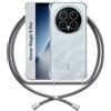 ANFAIRLACE Cover Cordino Compatibile con Honor Magic 8 Pro, Custodia Cuscino d'Aria Trasparente TPU Morbido Silicone Regolabile Antiurto Collana Chiaro Case, Grigio