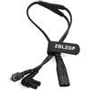 ZBLZGP IEC320 C8 a 2 x C7 Y Cavo di alimentazione splitter AC IEC Figure 8 maschio a 2 femmine, cavo di alimentazione CA 1 in 2 uscite per altoparlanti monitor (C8-2 x C7, angolo retto)