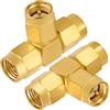 Vecys 2 Pezzi Adattatore SMA Splitter a 3 Vie a Forma di T SMA Maschio a Doppio Maschio Splitter Adattatore Antenna Convertitore 50 Ohm