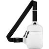 Casecret Borsa a tracolla Uomo Donna Zaino Monospalla Crossbody Borsa Sling Chest Piccola custodia per cellulare a tracolla con portafoglio impermeabile Chest Bag per iPhone Samsung fino a 7,5 Bianco