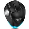 zelotes Mouse Trackball Bluetooth,Ricaricabili,4000DPI,Mouse Wireless (BT 5.0/3.0 + 2.4G),8 Pulsanti con Ricevitore USB,Design Ergonomico Senza Fili, per PC,Laptop,Tablets (Nero)