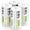 EBL 4 X Batterie C Ricaricabili NiMH, 5000mAh Pre-Caricate Ricarica 1200 Tech