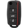 Berfea Custodia per portachiavi in silicone senza chiave per telecomando compatibile con VW Tiguan Golf Polo Jetta Passat