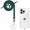 Yoedge Cordino per Cellulare Universale, Regolabile Rimovibile Laccetto Corda da Collo Nylon Catena Collana Tracolla Laccio con 2 Patch per Maggior Parte dei Telefoni e Smartphone, Verde Scuro