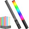 Heysliy RGB Luce Video LED a Bastone,Barra Luminosa da Studio Portatile con 2600mAh Ricaricabile, 1000 Lumen di Luminosità Regolabile 2500K-9900K, 9 Colori Dimmerabili