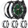 Kamita [3+3Pezzi] Kamita Custodia per Samsung Galaxy Watch 6 Classic 47mm, 3 Protezione Dello Schermo in Vetro Temperato+3 Duro PC Bumper Case +3 Anello Adesivo Cover per Galaxy Watch6 Classic (Nero*3)