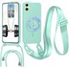 FERLAN Cover con Cordino per Samsung Galaxy A06 Cover Magnetica, Cover in Silicone TPU Morbido Corda Collana Necklace Regolabile Stylish con Catena Ultra Sottile Case, Menta verde