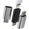 zoyuzan Adattatore USB C (3 pezzi), cavo di ricarica rapida Lightning su spina di tipo C, adattatore di ricarica per Apple iPhone15 Pro Max Charger per iPad PD Power Femmina Android Cellulare Thunderbolt