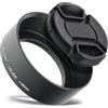 CELLONIC LN-46S Paraluce per Ø 46mm Compatibile con 7Artisans 131520 HD.MC | A vite, Cilindrico / Rotondo, Metallo, nero per Panasonic Leica DG Summilux 15mm F1.7 Asph, Lumix G 25mm F1.7 Asph (H-H025)