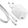 Spigen ArcStation Essential GaN 45W Caricatore USB-C a 1 Porta [Cavo 100W E-Marker Incl.] PD 3.0 PPS per iPhone 17 16 15 14 13 Pro Max 17e, Samsung Galaxy S26 S25 Ultra Plus, Pixel 10 Pro 10a - Bianco