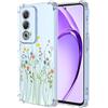 YUXING Cover Trasparente per Oppo A80 5G - Custodia Protettiva Sottile in TPU Morbido Antiurto con Carino Motivo Disegno Cool (Flower Bush)