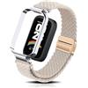 PaceBid Nylon Cinturino per Xiaomi Smart Band 9 Active/Redmi Smart Band 3 | Uomini Donne Intrecciato Nylon Magnetico Elastico Watch Band per Xiaomi Redmi Smart Band 3/Mi Band 9 Active, Starlight