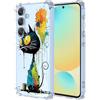 YUXING Cover Trasparente per Samsung Galaxy A16 5G / 4G - Custodia Protettiva Sottile in TPU Morbido Antiurto con Carino Motivo Disegno Cool (Black Cat)