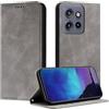 Fatcatparadise Cover per Motorola Moto Edge 50 NeoFlip Caso in PU Pelle Premium Portafoglio Custodia [Kickstand] [Slot per Schede] [Chiusura Magnetica] per Moto Edge 50 Neo (Grigio)