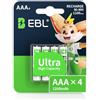 EBL 4 x AAA Batterie Ricaricabili Durature 1200 Tech, Pile Ricaricabili 1100mAh Ni-MH 1.2V