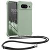 kwmobile Custodia Compatibile con Google Pixel 8 Cover - Back Case in Silicone TPU - Protezione Smartphone con Cordino - verde grigio
