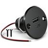 CamperXlite Camper Presa USB 12V Alluminio, 24W Dual Porte - PD3.0 QC3.0 Presa di Corrente Caricatore Ricarica Rapida per Marine Barca Roulotte Camion T3 T4