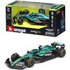 Burago Bburago - F1 Aston Martin AMR25 Formula 1 2025#14 Alonso, Modellino Auto Diecast in Scala 1:43, Replica Ufficiale Aston Martin, Dettagli Realistici, Età Consigliata 3+ Anni