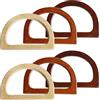 GUDQVOZIHG Legno 6 pezzi D forma borsa maniglia di ricambio fai da te borsa maniglia accessori maniglia borsa maniglia borsa maniglia per borse