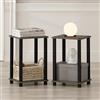 Furinno SIMPLISTIC Night Stand Set of 2, Comodini Piccoli a 2 Livelli con Ripiani Aperti, Tavolino da Letto con Montaggio Senza Attrezzi, per Camera da Letto, Soggiorno, French Oak