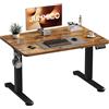 JUMMICO Scrivania regolabile in altezza 100×60 cm, telecomando a 4 tasti con funzione memoria, dotata di gancio, adatta per ufficio, studio e gaming, Marrone