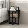 Furinno TIDUR Night Stand, Comodino Ovale a 2 Livelli con Ripiano Curvo, Tavolino da Letto Aperto, per Camera da Letto, Soggiorno, Walnut