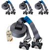 LOADCARE Set di 4 cinghie di fissaggio in due pezzi da 4 m, con chiusura a morsetto, cinghia di fissaggio rapida per linea aerea, guida di ancoraggio 175 daN (antracite)