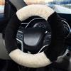 Pahajim Coprivolante Auto Peloso, Telescopico Copri Volante Copristerzo Peluche Coperchio Comodo Copertina in Peluche per Inverno (Nero Bianco)
