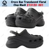 Crocs Zoccolo floreale traslucido Crocs Bae nero 213120-001 taglia unisex