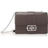 Armani Exchange Women's Jodie, Metal Silver Logo, Chain Strap Messenger Bag, Off White