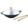 Tornwald-Schmiede Kitchen & Home - wok a induzione: Set wok in ghisa, 30 cm (in ghisa induzione, in ferro, pentola)