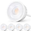 GeyouLux LED Modulo 230V Ultrapiatto ø50x23mm per Faretti da Incasso Spot da Incasso - 5W 500LM IP44 Angolo di Emissione 38° 2700K Bianco Caldo - Sostituzione Lampadina MR16/GU10 - Set da 4