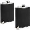 RISVOWO 2 Fiaschetta Tascabile e 2 Imbuto, Set di Fiaschette in Acciaio Inossidabile, RISVOWO 8 oz / 227 ML Fiaschetta Whisky per Liquori, Portatile Hip Flask, per Bar, Campeggio, Picnic