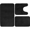 Umllpet Tappetino da Bagno Antiscivolo Set da 3 - Lavabile e Assorbente per Doccia, WC e Vasche da Bagno Protezione Sicura e Comfort(Nero)