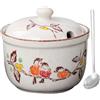 TuYines Zuccheriera in ceramica, zuccheriera con coperchio e cucchiaio, contenitori per spezie in ceramica, contenitore per spezie con coperchio per zucchero, sale, formaggio, spezie