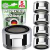 ONIX TECH 5 Pezzi Rompigetto Rubinetto Cucina e Bagno M-24x100 Progettato per Risparmiare Acqua - MADE IN GERMANY - Garanzia di 10 Anni - ONIX TECH