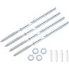 QUARKZMAN 4pz Girevoli Mensola Staffe Metallo Nascosto Mensola Supporto Staffe 8 x 100MM Invisibile Mensola Staffe con Viti per Girevoli Legno Mensole