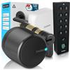tedee GO2 Alu Serratura Smart WiFi con Impronta Digitale, Accesso Remoto e Cilindro Classe 6 Antieffrazione | Sblocco Automatico | Compatibile con Matter, Alexa, Google, Apple HomeKit, SmartThings