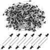 Kayqbonke 200 rivetti ciechi in alluminio, rivetti pop, 4 x 6 mm, colore antracite, testa grande, nero, rivetti ciechi per edifici, navi, auto e mobili