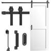 TITECK Set completo per porte scorrevoli, 200 cm, set completo per porta in legno, accessori a forma di J