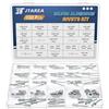JTAREA 16Taglie Kit Rivetti Ciechi in Alluminio 2,4mm 3,2mm 4mm 4,8mm 6,4mm Argento Rivetti Pop Rivet Rivetto con Testa a Cupola Set con Rondella (Confezione da 130 Pezzi)