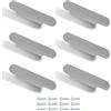 Poliplast - Set da 6 Maniglie, Design lineare moderno, per Cucina, Armadio e Cassetti, Verniciato a mano, Colore Alluminio, Art. 336A