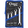 CONDOR Utensile 84-4Z | Set di chiavi di cablaggio | 4 pezzi | totale | 5/16 - 11/16 | Set di chiavi ad anello aperte | Set di chiavi per tubi del freno, attrezzi professionali per officina e fai da