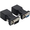 YIOVVOM Adattatore convertitore VGA Cat5/Cat6/RJ45, DB9 9 pin VGA 9 pin maschio a RJ45 femmina, confezione da 2