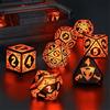ZHOORQI Set Dadi D&D per Dungeons and Dragons Dadi DND Luminosi Ricaricabili con Scatola di Ricarica Dadi Poliedrici LED Dice DND Dice Set (Orange-Shackles)