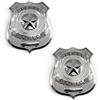 UILYNIU 2 Pezzi Distintivo Della Polizia, Gioco di Accessori di Polizia, Costume Poliziotta Accessori per Carnevale Giochi di Ruolo Halloween (Silber)