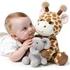 TUMAMA KIDS Giocattoli Interattivi di Peluche per Bambini Giraffa ed Elefante che Parlano e Cantano, Giocattolo che Ripete ciò che dici, Giocattolo Musicale Elettronico Interattivo per Bambini Regalo